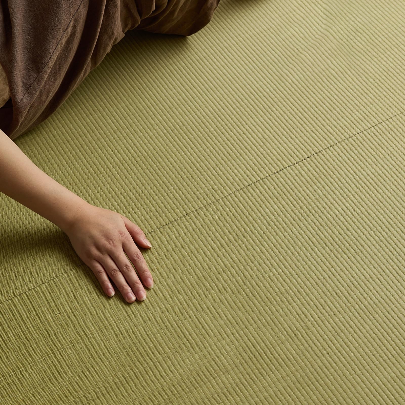 Tatami Tapis de sol en herbe traditionnelle japonaise pliable avec dos antidérapant, respirant, facile à nettoyer pour salon, chambre à coucher, méditation, salon de thé