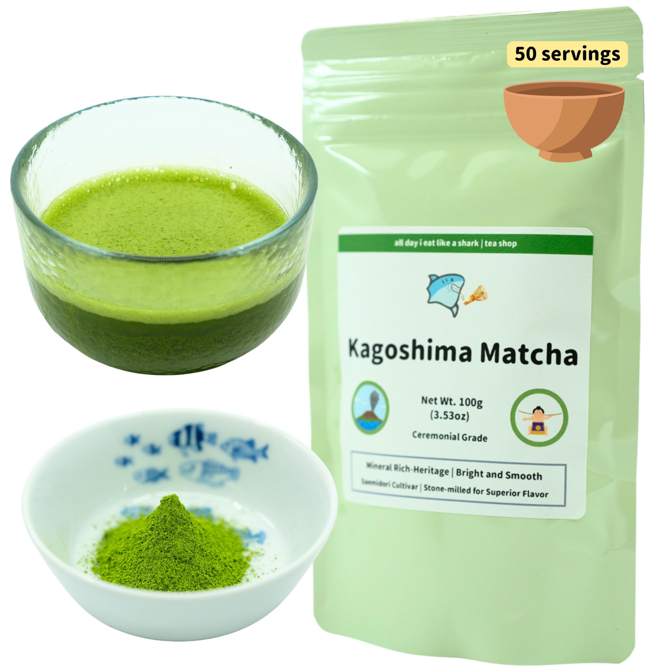 Saemidori Organic Ceremonial Matcha from Kagoshima Japan JAS Certified Authentic Japanese Origin 100 Pure Premium matcha powder 100