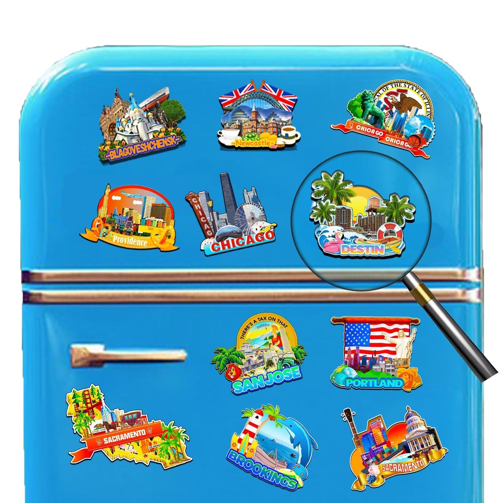 Magnete Frigorifero In Legno Florida Winter Garden | Souvenir USA Fatto A Mano 7,6 Cm | Decorazione Casa Ufficio Regalo Viaggio