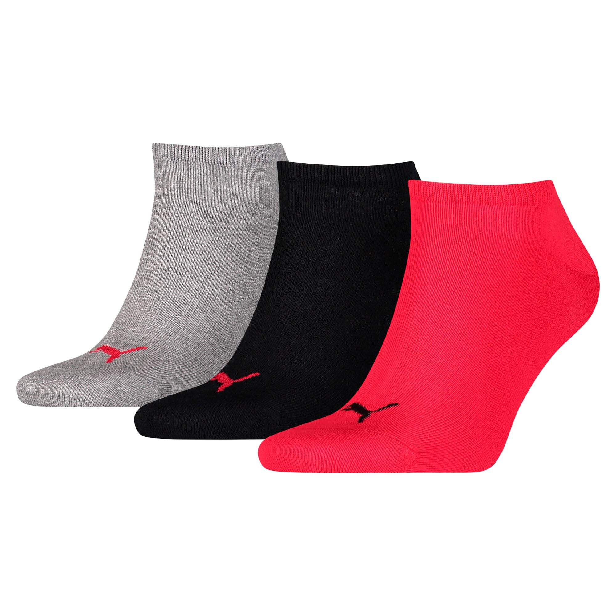 PUMA Skarpety do sneakersów, krótkie, sportowe skarpety 261080001, 12 par, kolor: wielokolorowe, ilość: 12 par (4 x 3 sztuki), czarny/czerwony (232), 47-49 EU