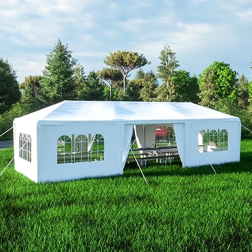 Miniatura 4 de Tienda de campaña al aire libre de 10 x 30 pies para fiestas, bodas y cumpleaños, con 8 paredes laterales extraíbles con ventanas transparentes