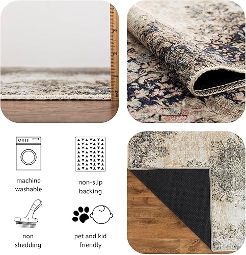 Miniatura 7 de Keen Home Design - Tapete largo lavable a máquina con respaldo antideslizante, ideal para pasillo, entrada, cocina, lavandería, tapete vintage de