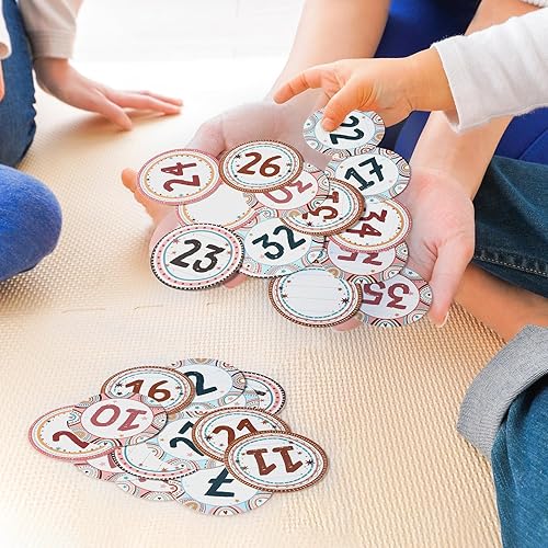 Miniatura 4 de Lincia 40 recortes numéricos de 1 a 35 recortes para tablón de anuncios y 5 tarjetas en blanco, números de calendario para el aula con 8 hojas de