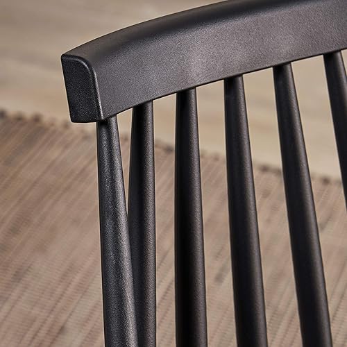 Miniatura 7 de Christopher Knight Home Phoebe Hume - Silla de comedor con respaldo de eje (2 unidades), color negro, 19.25 pulgadas de profundidad x 17.00 pulgadas