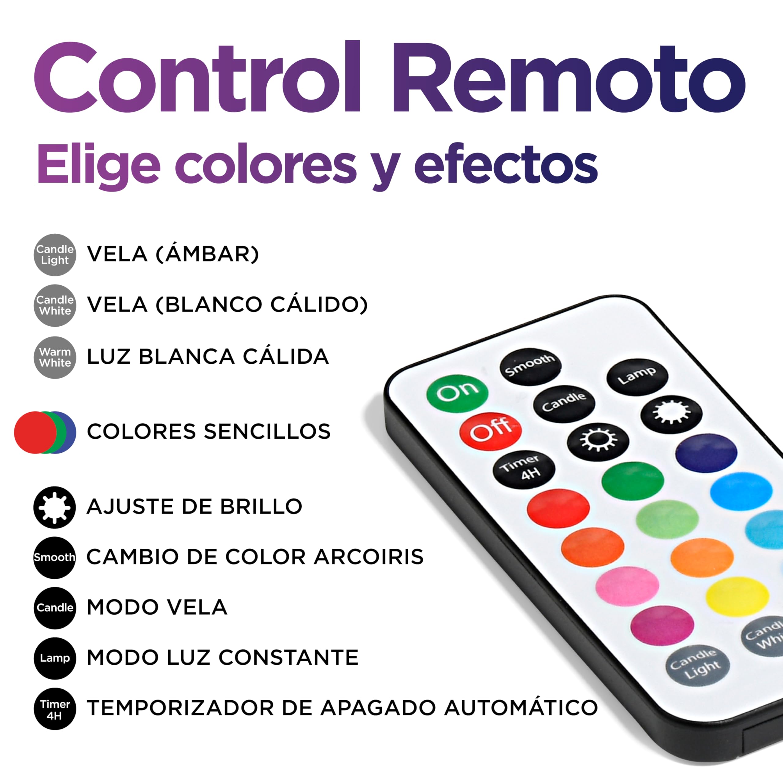 Madrigal Color&Mood: Juego de 12 velas LED RGB + Blanco Cálido + Vela Llama Parpadeante – Recargables con Mando a distancia – Base Magnética Mejorada (EU + UK Plug)