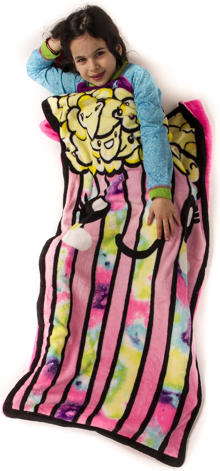 Jammers Cozy Soft Plush Popcorn Sleeping Blanket Bag for Toddler Kids Boys Girls