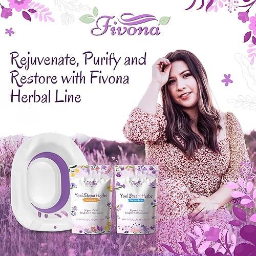 Miniatura 6 de Fivona Yoni Steam Kit 3 en 1 Juego completo de asientos plegables para vapor sobre el inodoro con 1 paquete de luna azul y 1 paquete de hierbas al