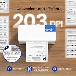 Bluetooth Thermal Shipping Label Printer, 4x6 Portable Thermal Printer, Compatible with iPhone, Android, Windows and Mac, Works with USPS, UPS, Amazon, Shopify, Etsy (White)