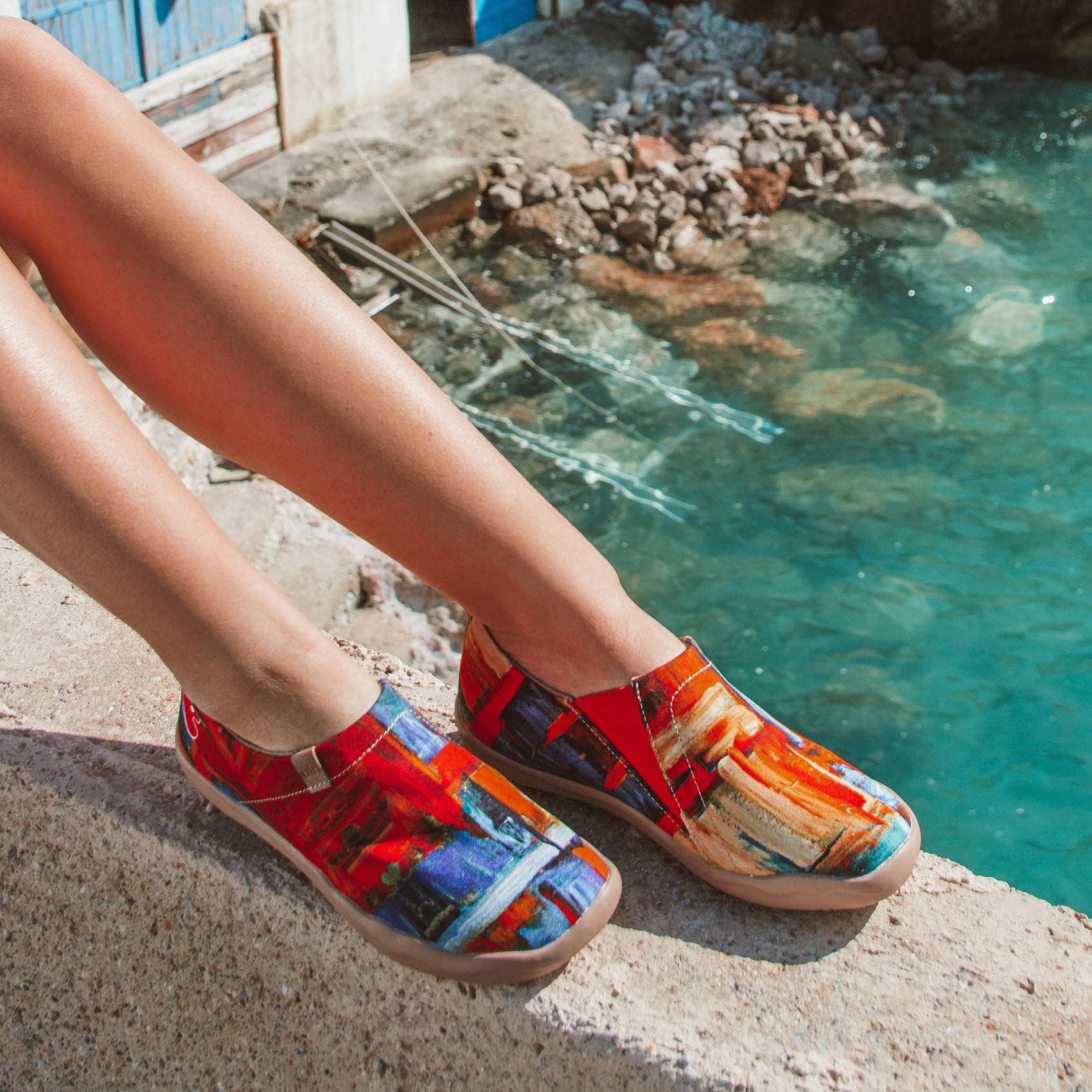 UIN Mocassini Piatti con Serie Floreale da Donna Scarpe Comode da Passeggio