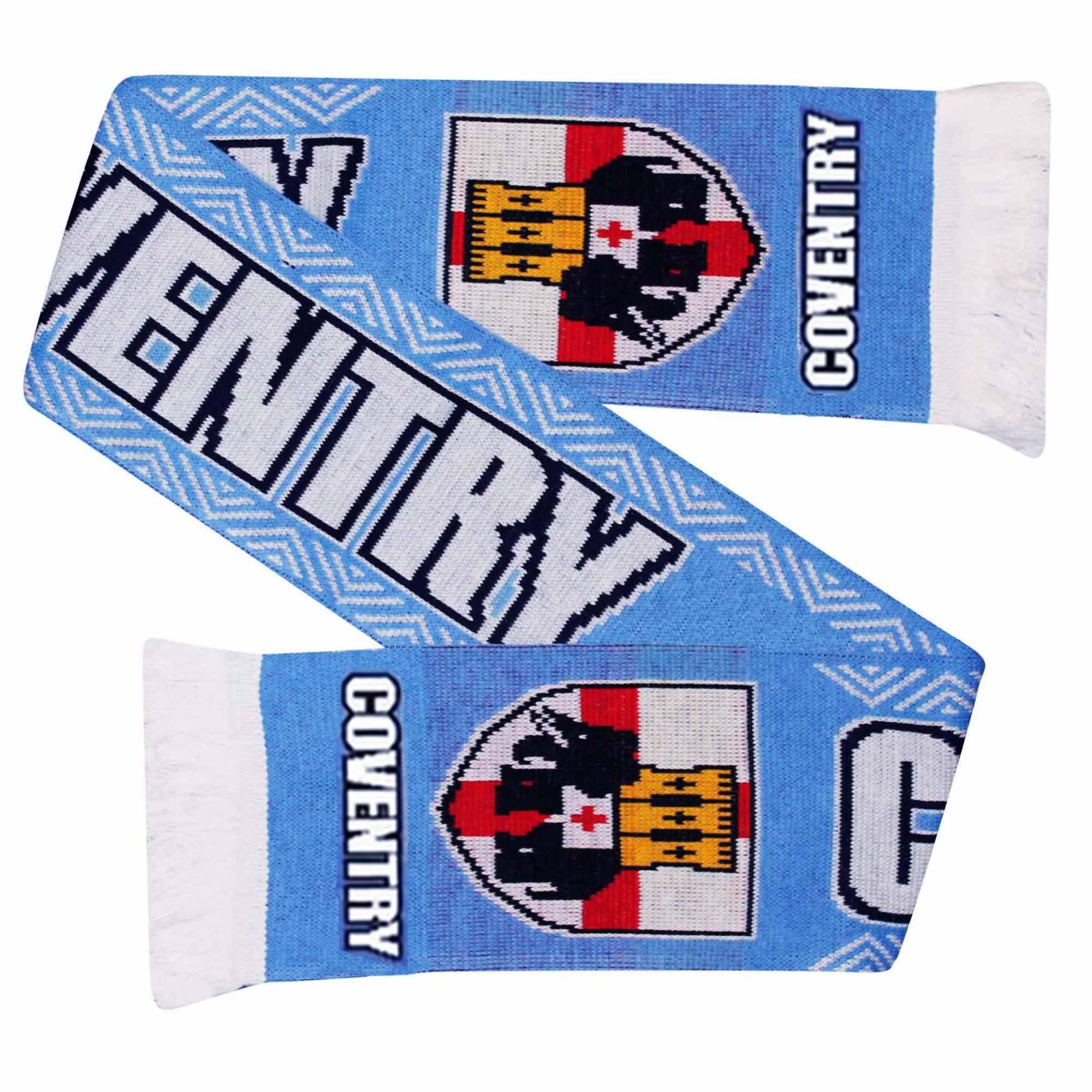 Coventry City F.c. Men's Multi Coventry Football Fans Souvenir Scarf, Coventry Sky Blues Match Day Scarf, Ccfc Sky Blues Scarves
