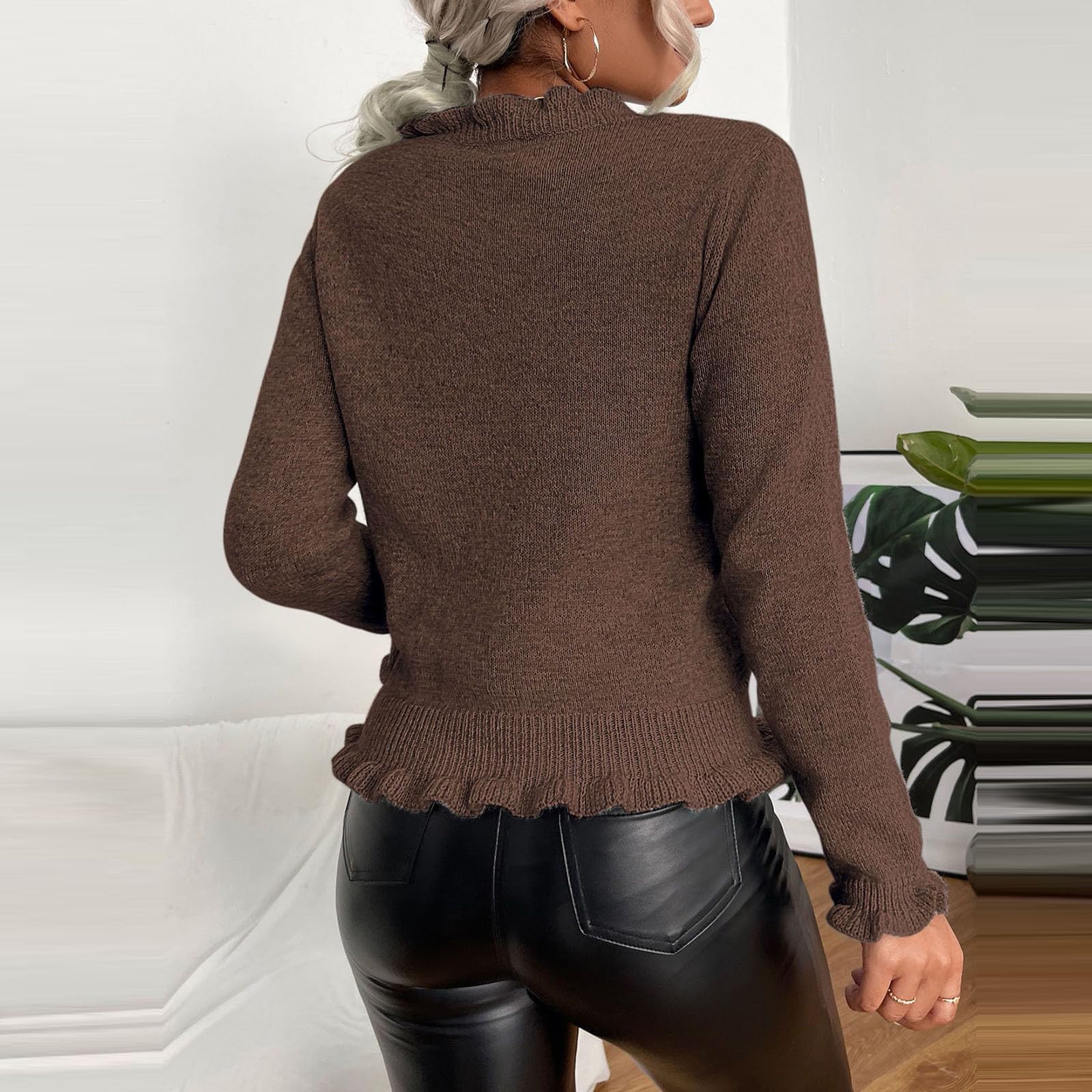 Strickjacken für Damen Lang Strickjacke Sport Sweatshirt Lässige Trachtenjacke Klassisches Kapuzenpullover Warme Strickmantel Slim Fit Herbstmantel mit Knopfleiste Mode Oberbekleidung