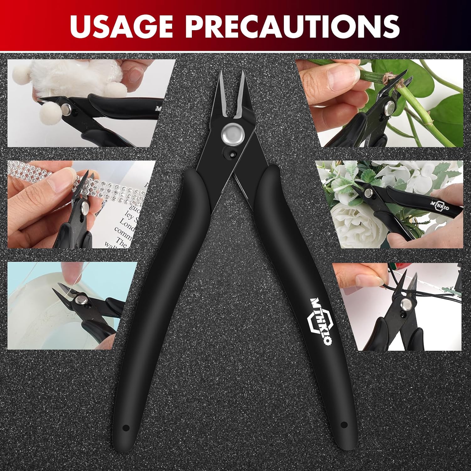 Wire Cutter Precision Side Cutter Cutting Plier Micro Wire Cutter for Electronics Aluminum Jewelry(Smooth handle,Black)