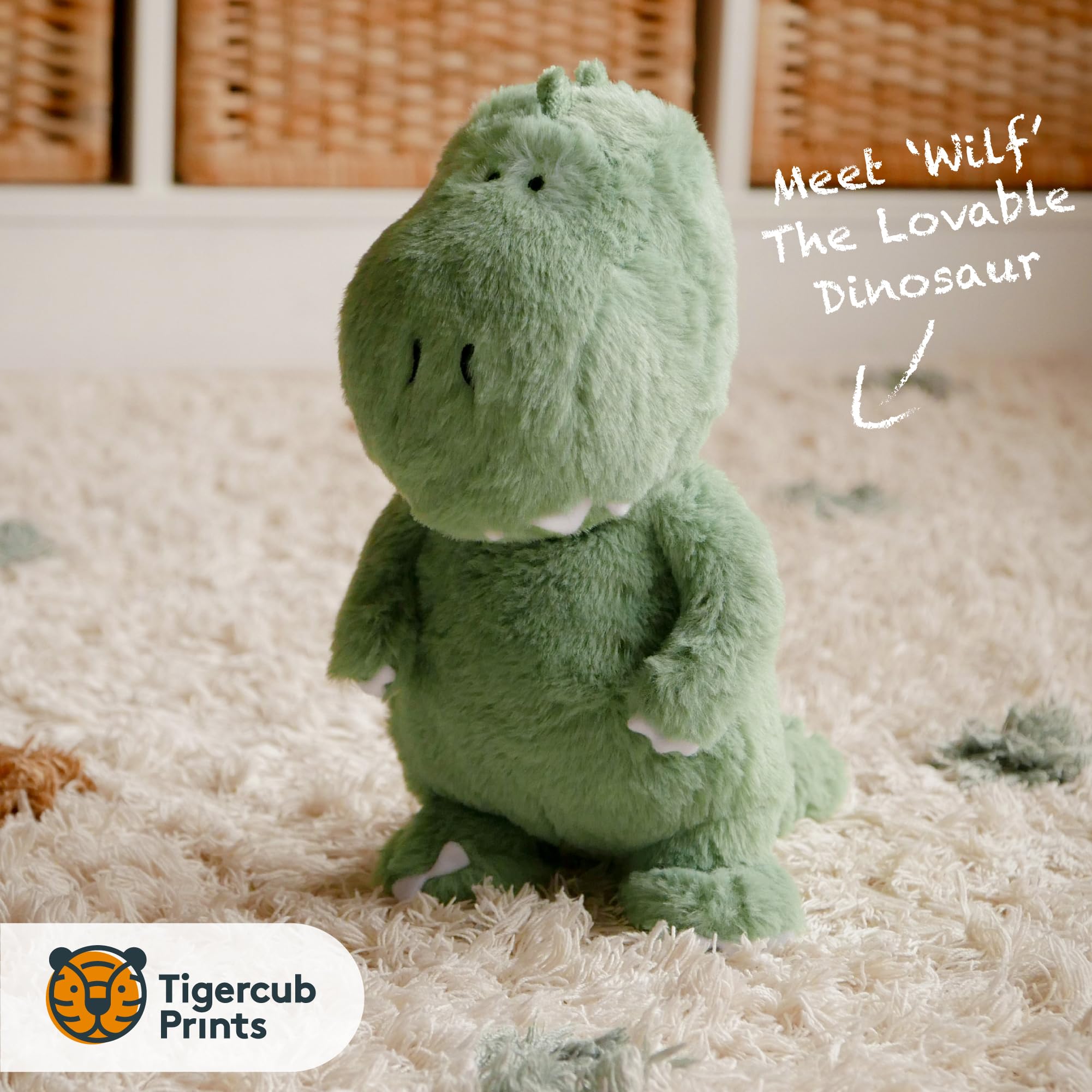 Tigercub T-Rex Dinosaur Soft Toy 25cm, Green - Image 2