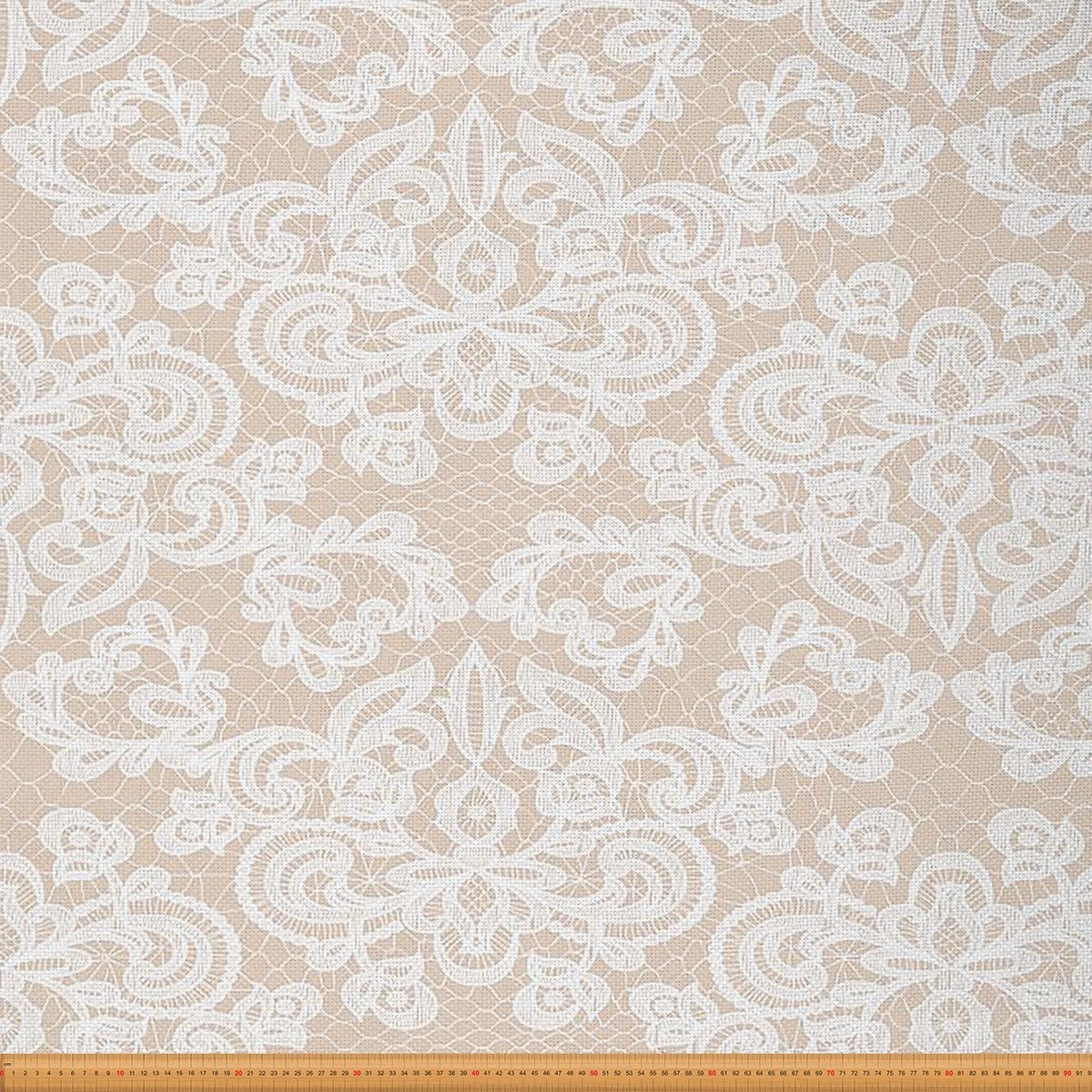 Leaves Fabric by The Yard, Floral Upholstery Fabric, Retro Botanical Decorative Fabric, Romantic Flower Indoor Outdoor Fabric, Vintage DIY Art Waterproof Fabric, Craft Patchwork, Tan Cream, 5 Yards