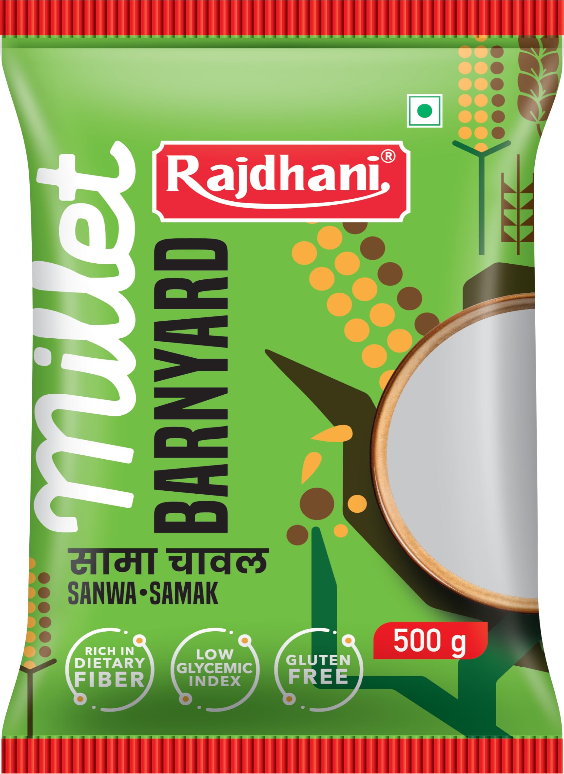 Rajdhani Barnyard Millet (Sama Rice) 500 Grams - Gluten-Free, Low Glycemic Index, High in Dietary Fiber | Traditional Indian Superfood | Rich in Iron & Calcium