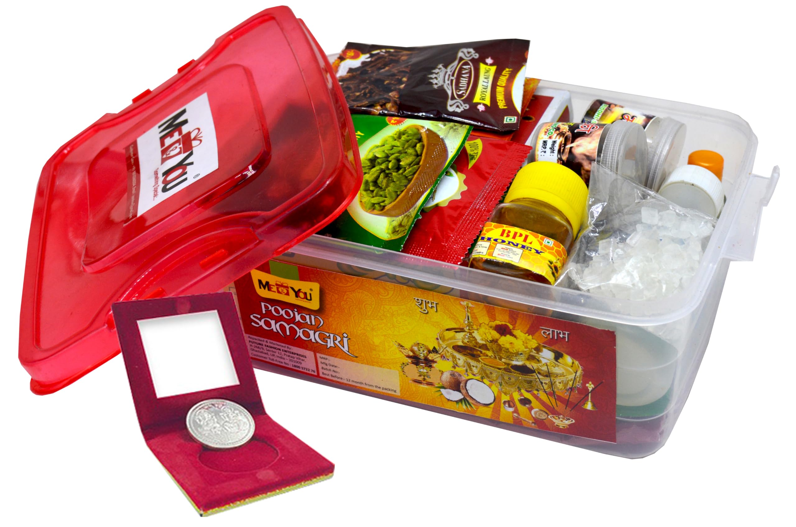 Buy ME & YOU Navratri Puja samagri kit with Silver Coin Pooja Items