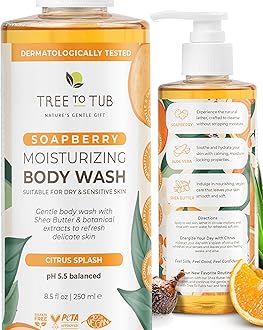 Citrus Body Wash for Dry Skin & Sensitive Skin - pH Balanced Moisturizing Body Wash, Hydrating Sulfate Free Body Soap for Women & Men