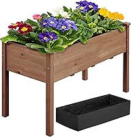 Vista 1 de Yaheetech 1 pieza Cama de Jardín Elevada 48x24x30 pulgadas Jardinera de Madera Elevada para Horticultura con Patas Cama de Cultivo de Pie