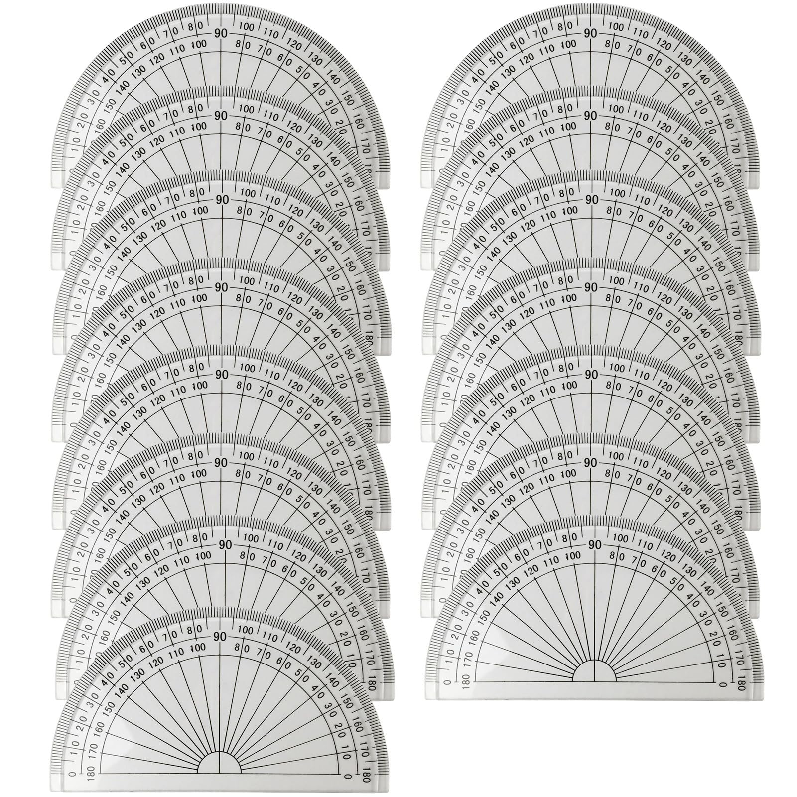 15 PCS Protractor Set, 180 Degree Protractors, Pertractors, Portable and Durable School Supplies for Students and Teachers to use at Home School and Office
