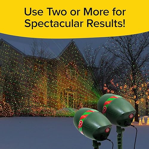 Miniatura 6 de Star Shower Proyector láser Ultra 9 para exteriores con control remoto, paquete de 2, como se ve en la televisión, nuevo modelo 2023 con 9 patrones