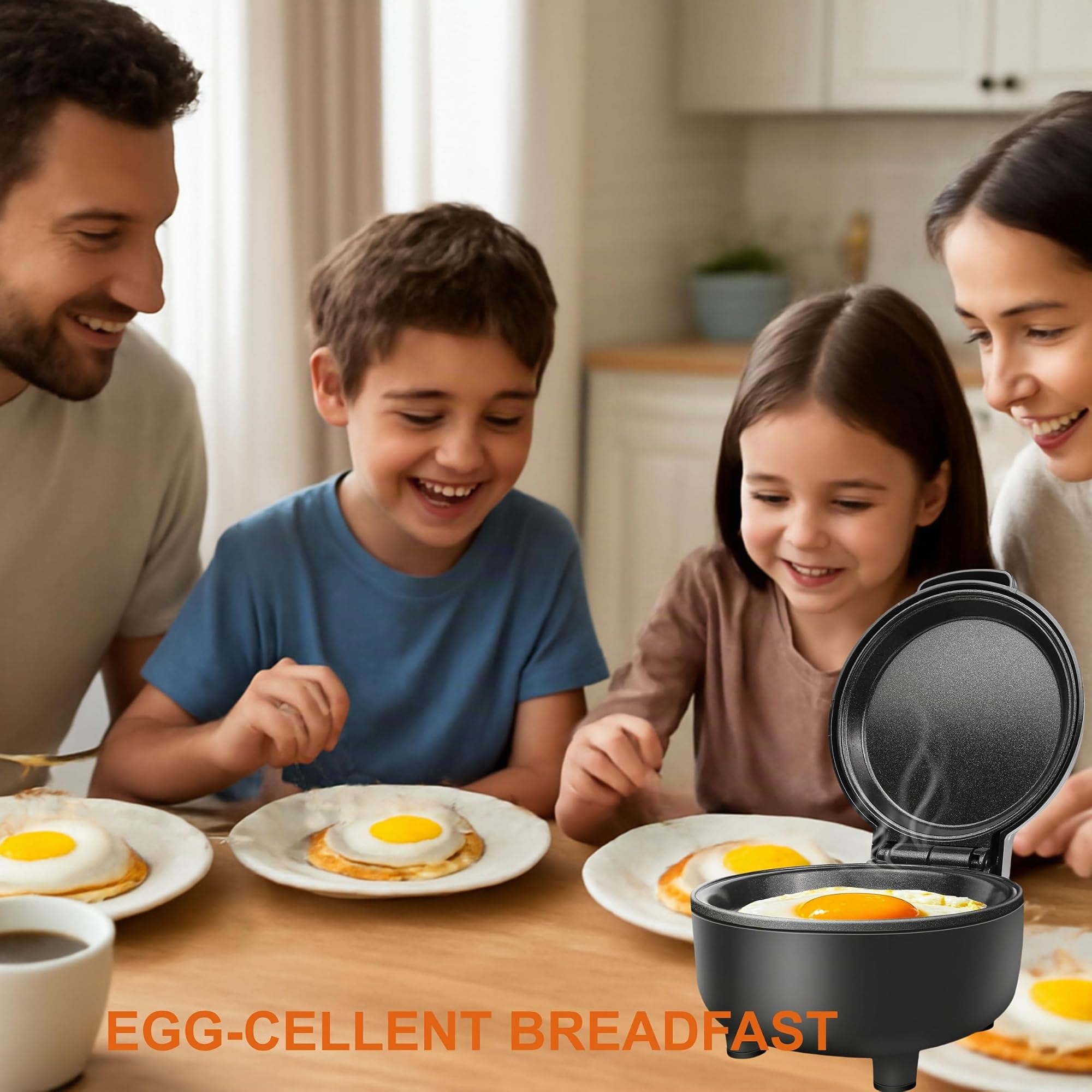 Hyvance Smart Fried Egg Cooker for 6 Fried Egg Features including Sunny Side Up, Over Easy, Fully Cooked etc. Automatic Power off and Sound Alert, Non Stick, Perfect Gadget for Breakfast (Black)