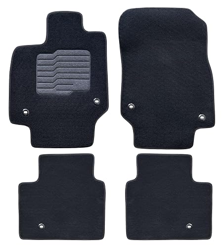 ecoMats Carpet Floor Mats Fit for 2023 to 2026 Toyota Crown, 2025 to 2026 Crown Signia, with Non-Slip Thick Driver Heel Pad and Safety Locks, Front and Rear, Black