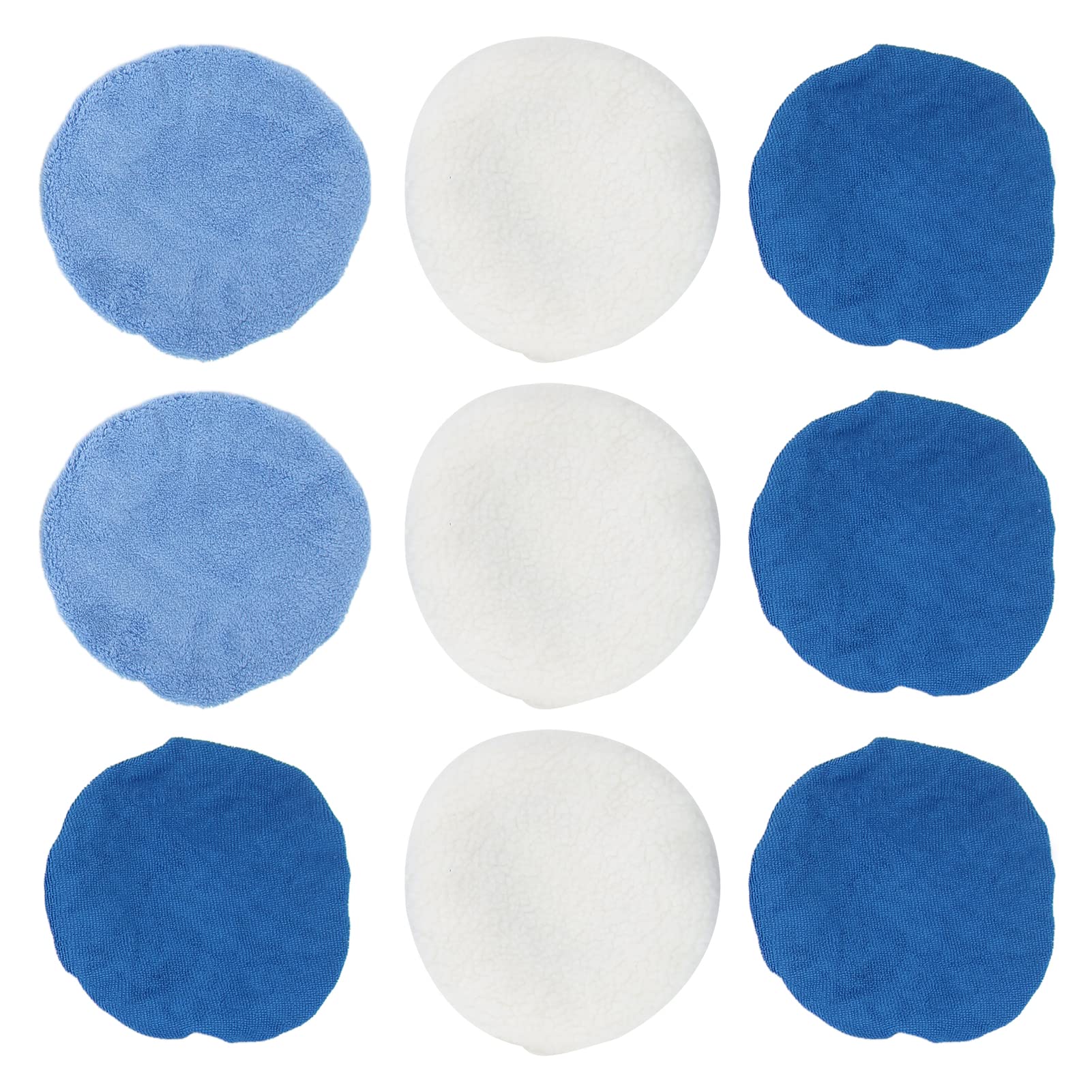 Jxngery Polierpads, Motorhaubenpuffer, 9-teiliges Set für Auto, Motorrad, Boot