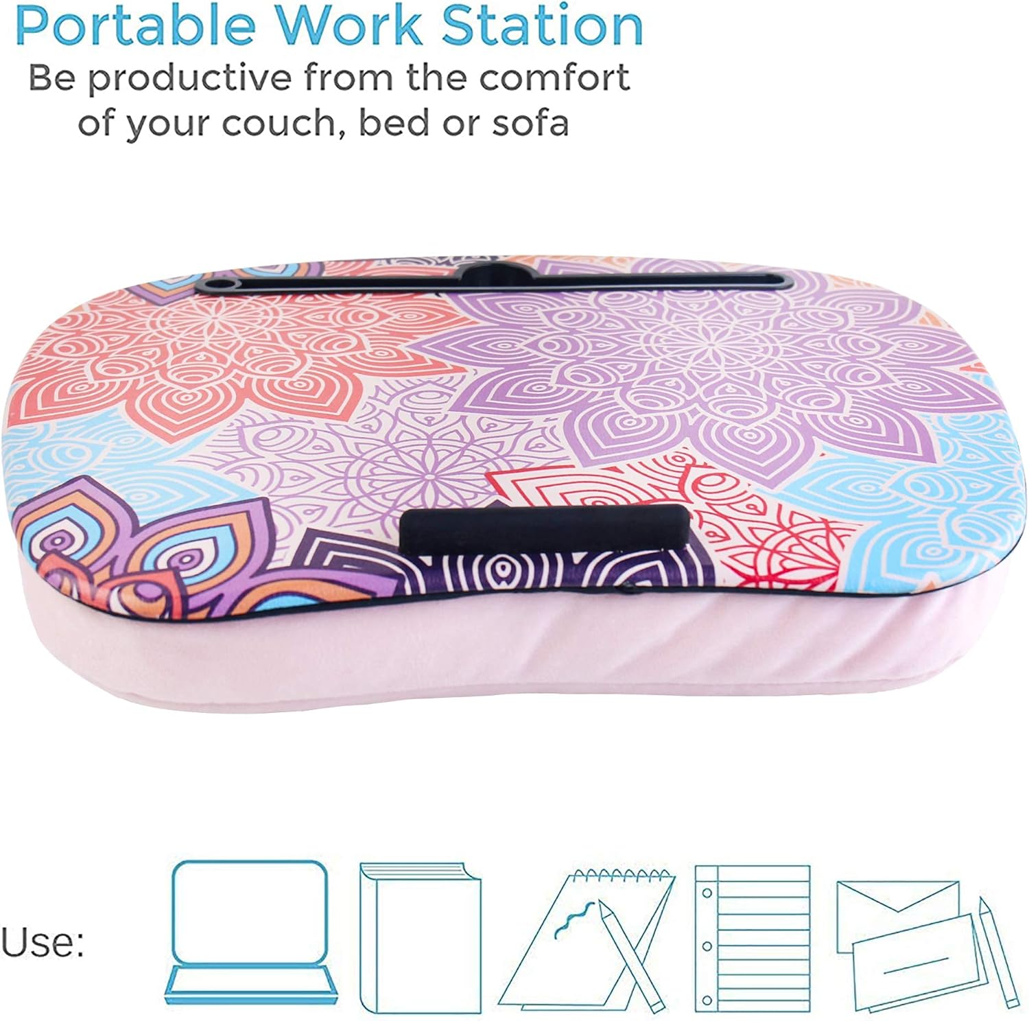 🔥 Hot Deals QIELIZI Laptop Desk with Phone Holder and Device Ledge - Portable Lap Desk with Pillow Cushion, Fits up to 15.6 inch Laptop for Home Office Students Use as Computer Laptop Stand(1-Colorful Flower1) Flash Deals - 40% OFF QIELIZI Laptop Desk with Phone Holder and Device Ledge - Portable Lap Desk with Pillow Cushion, Fits up to 15.6 inch Laptop for Home Office Students Use as Computer Laptop Stand(1-Colorful Flower1)