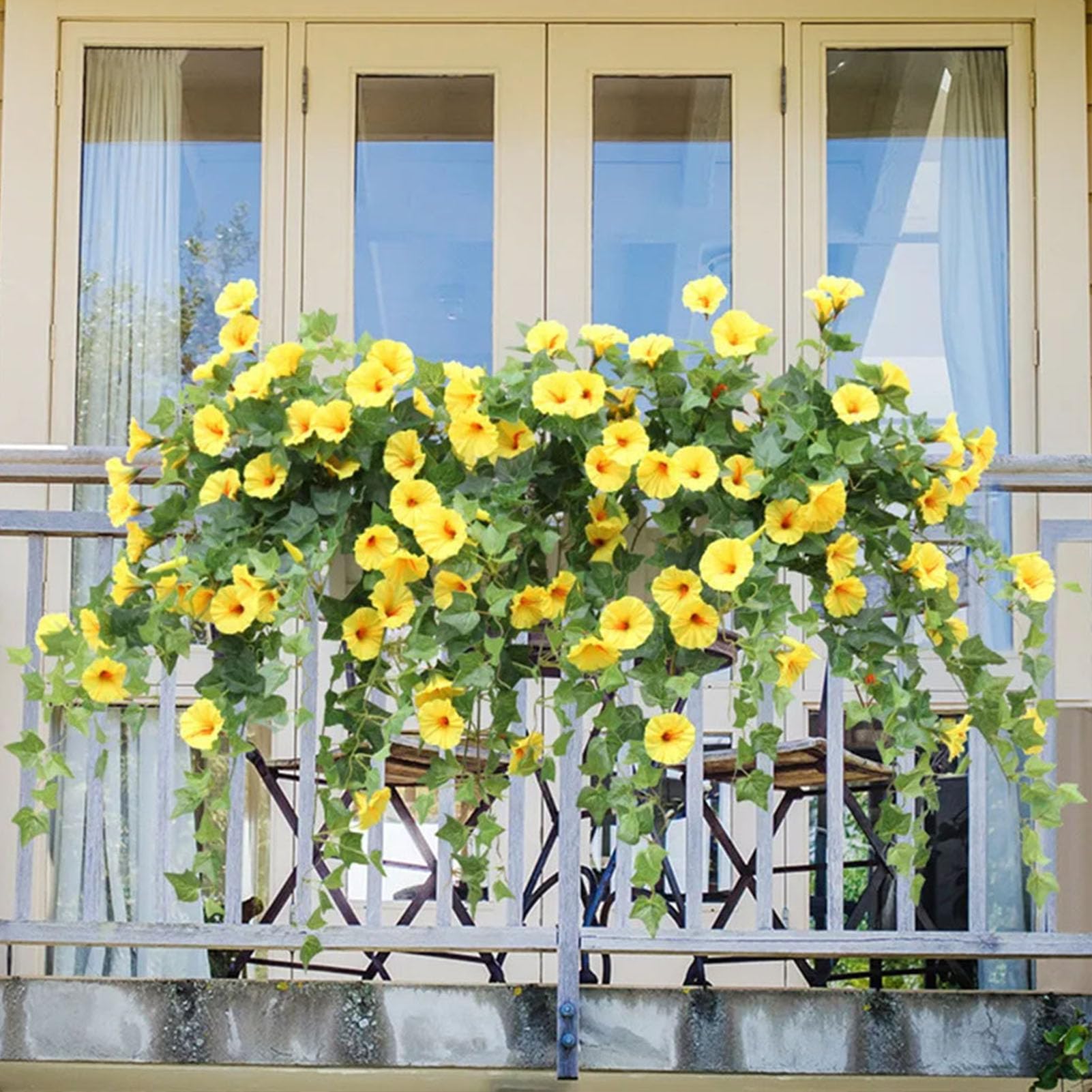 HOPASRISEE Uv Simulation Artificial Flower, Uv Resistant Faux Outdoor Flowers For Indoor/Outdoor Hanging Flowerpot And Windows Decorations (1, B)