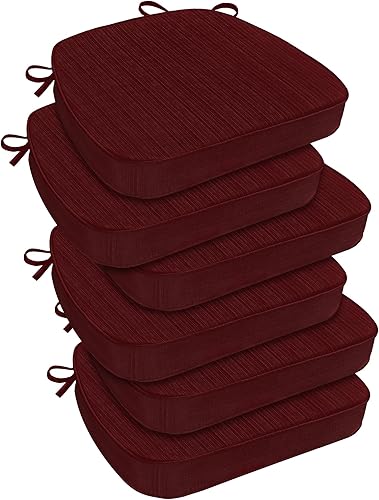 Miniatura 8 de downluxe Cojines para sillas de interior para sillas de comedor, almohadillas para sillas en forma de D con lazos, cojines de espuma viscoelástica