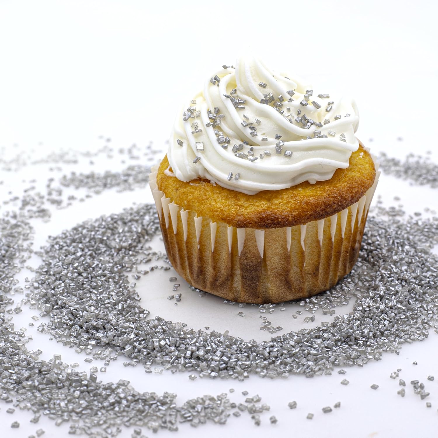 Bakerpan Pearlized Sugar Sprinkles for Baking - 5 Ounce - Sparkling Silver Decorating Sugar Crystals for Cookies, Cake Pops, Ice Cream (Made in USA) - Image 2