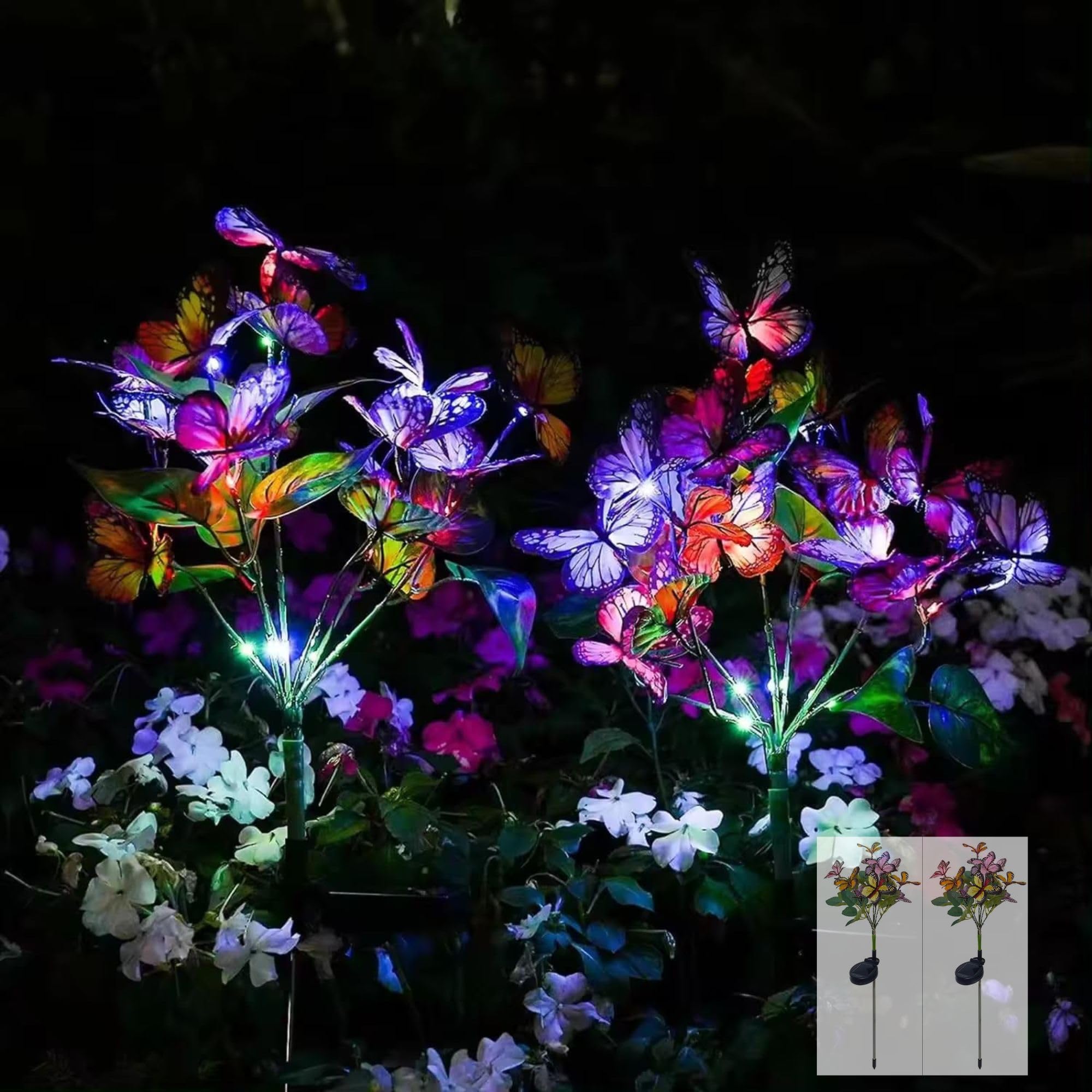 Homehop Solar Light Outdoor Waterproof 14 Butterflies Swaying Garden Decorative 48 LED Lamp for Home, Balcony, Pathway,and Lawn Multicolor with Auto On/Off.(Pack of 2) (B0DDTBRJJ2) Amazon Price History, Amazon Price Tracker