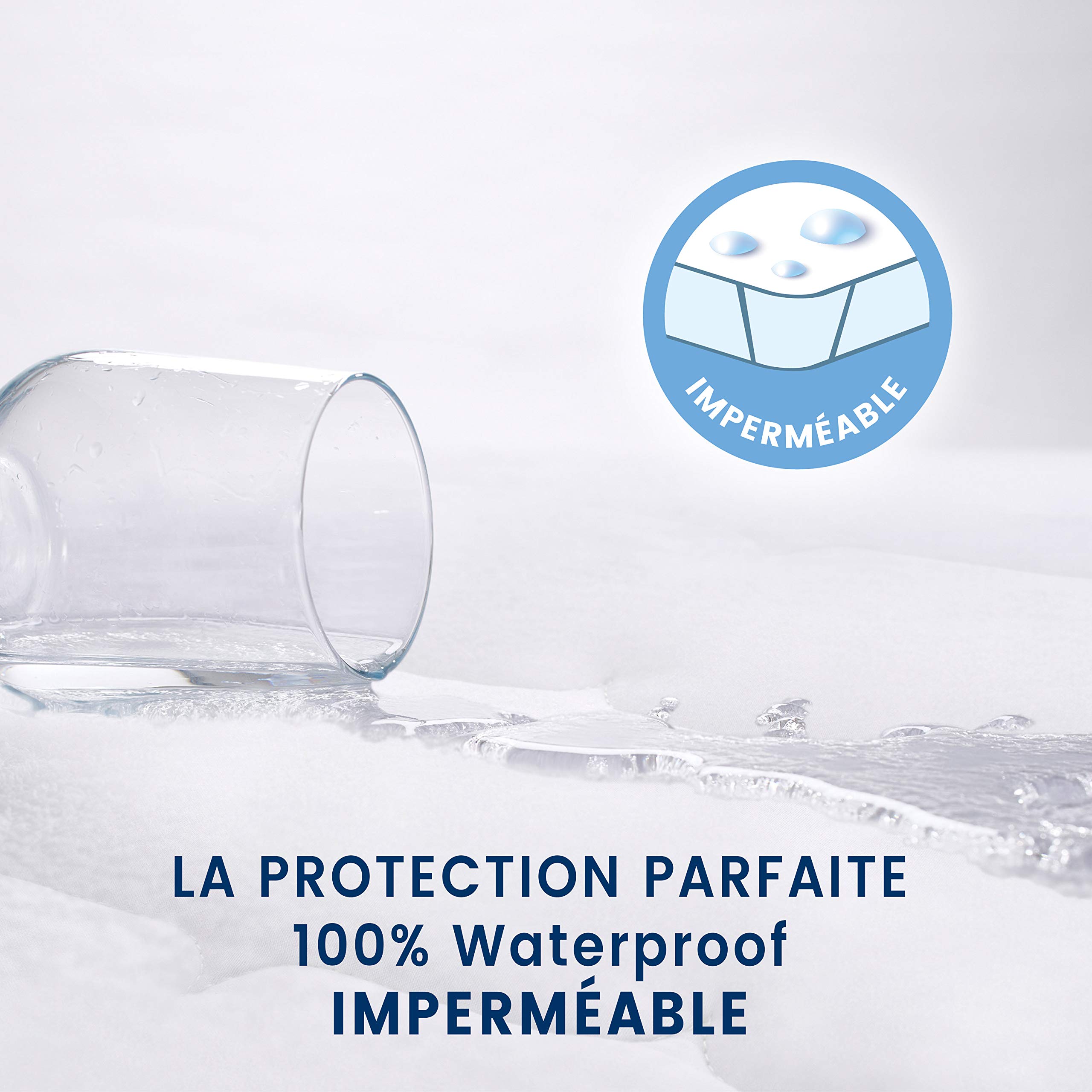 Mello MicroMat - Protege Matelas 80x200, Imperméable, Molletonné et Silencieux, Alese de Qualité Supérieure, Surmatelas 80x200, Protege Matelas Respirant, Matelassage Épais (200g/m2), Lavage Facile