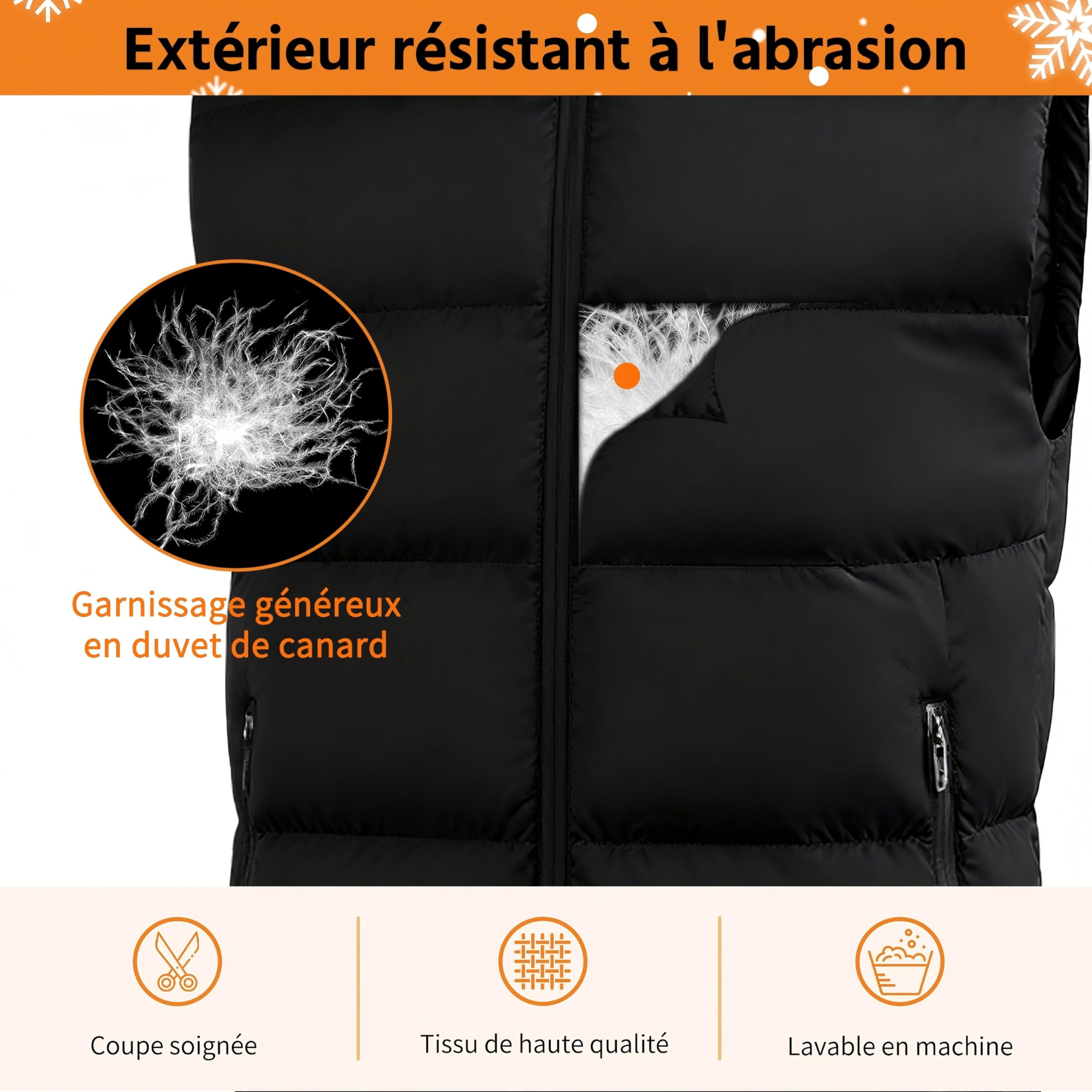 Gilet Chauffant, Veste Chauffante Femme avec Batterie, Doudoune sans Manche Chauffante Convient pour le Ski de Plein Air