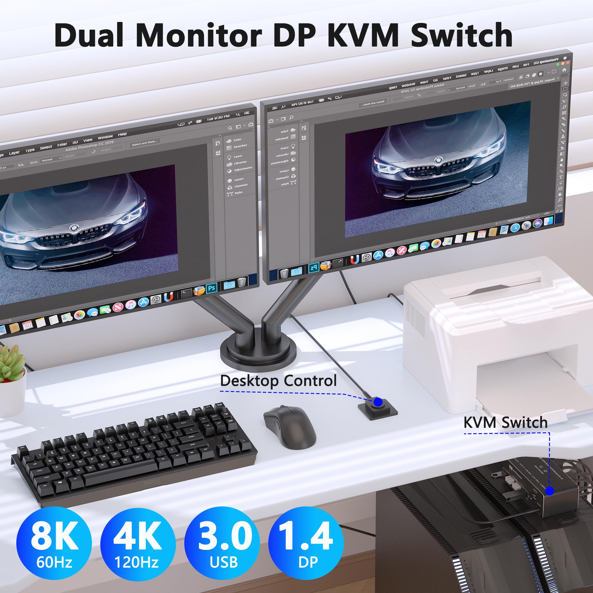 残り1点⭐️スイッチ2 コンピューター 2モニターディスプレイポーUSBKVM Amazon.co.jp: KVMスイッチ 2 モニター 2 コンピューター DisplayPort