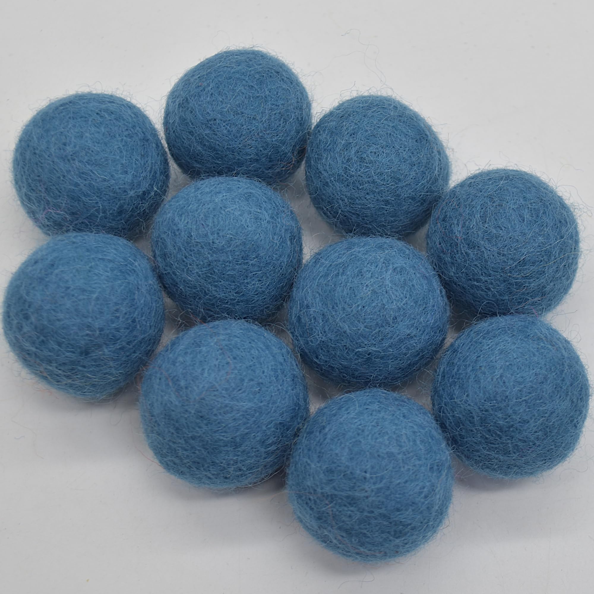 Oriental Direct Cerulean Blue 100% Wool Felt Balls - 10 Count - 3Cm