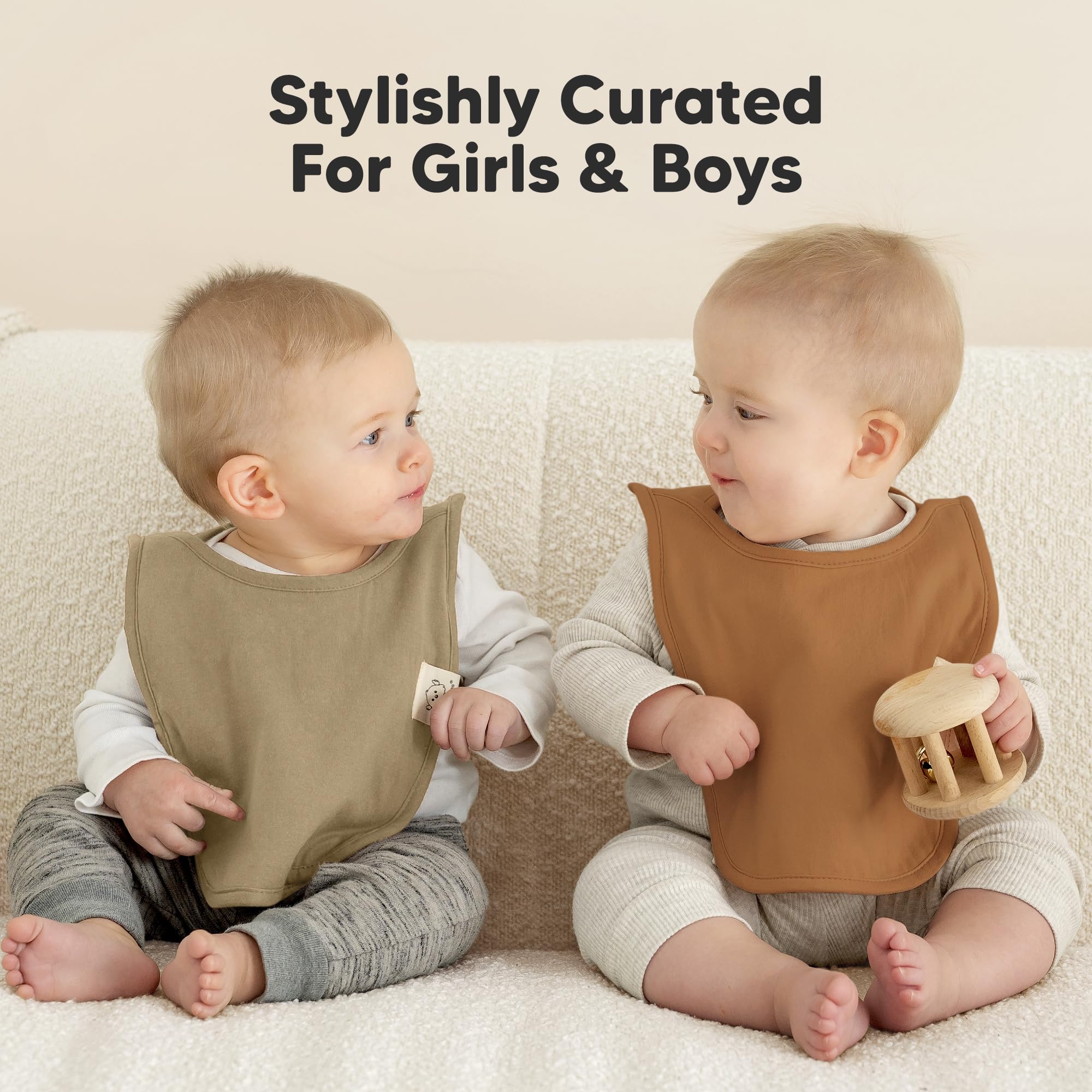 8er-Pack Baby Lätzchen für Jungen & Mädchen – Pullover Sabberlätzchen für zahnende Babys, Neugeborene & Kleinkinder – Weich & Saugfähig, Süße, Lätzchen Groß hält Ihr Baby sauber & trocken (Terracotta)
