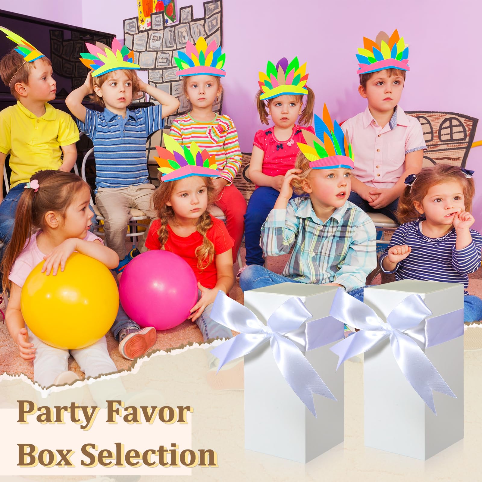 Fulmoon 12 Sets Geschenkboxen mit Sichtfenster, mit Schleife, Sublimationsverpackung, weiß | Passend für 30,5 cm, 40,6 cm, 530 ml, leere Verpackung, Geburtstag, Hochzeit, Abschlussfeier, Partyverpackung