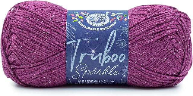 Lion Brand Yarn (1 Truboo Sparkle Yarn, Prune