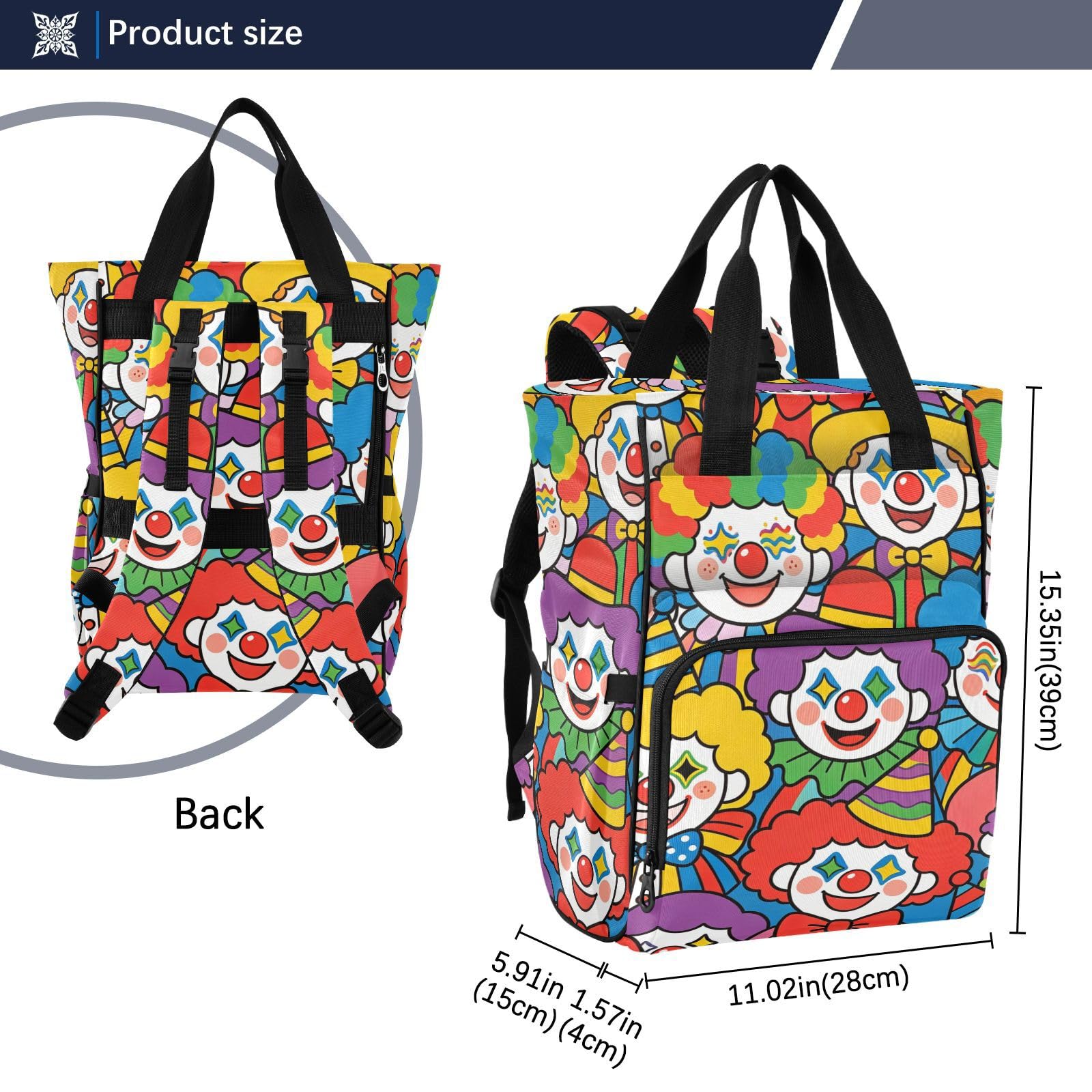Borsa per pannolini zaino per mamme papà colorato cartone animato