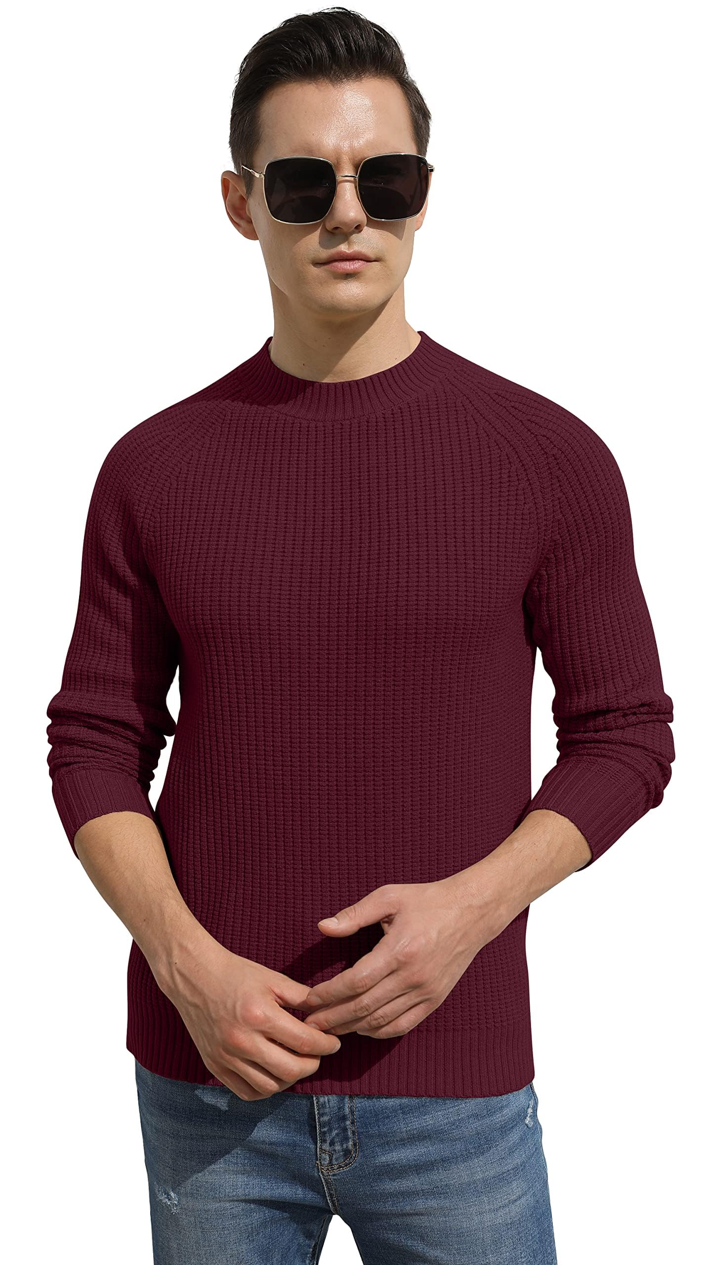 Sailwind Maglione Uomo Invernale Girocollo Vintage Sottile Maglieria per Gli Uomini Maglione Classico Caldo