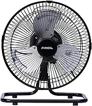 FSA252 Industrial Fan, Stationary, 9.8 inches (25 cm), Aluminum Blade, Swivel Oscillating Blower, Round Move, Easy to Carry, 3 Levels of Airflow, Black