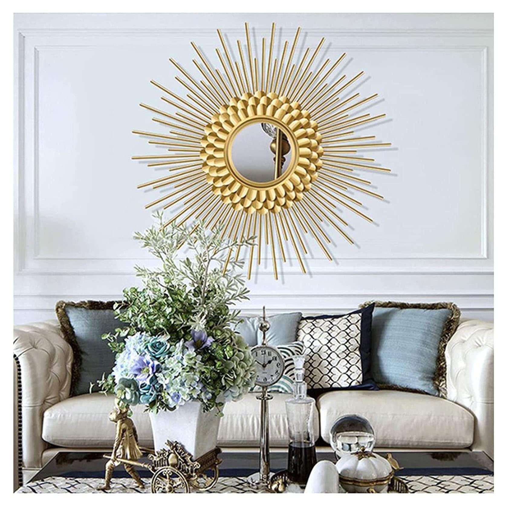 Runder 3D-Sonnenspiegel, dekorative Wandkunst für Wohnkultur, für Frauen und Mütter, 70 cm, stilvolles und elegantes Design für Wohnzimmer und Schlafzimmer