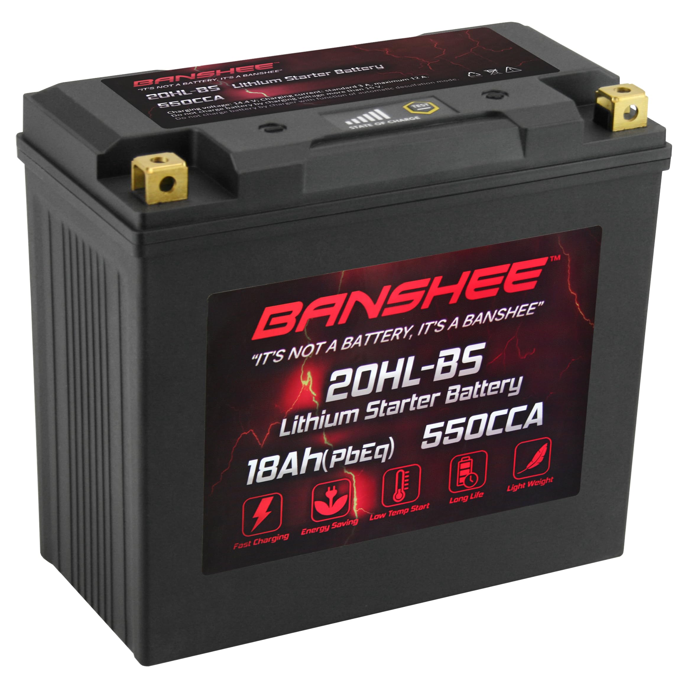 Banshee20L-BS LiFePO4 Motorsports Battery Compatible with CAN-AM Outlander 1000 EFI 2012 to 2012