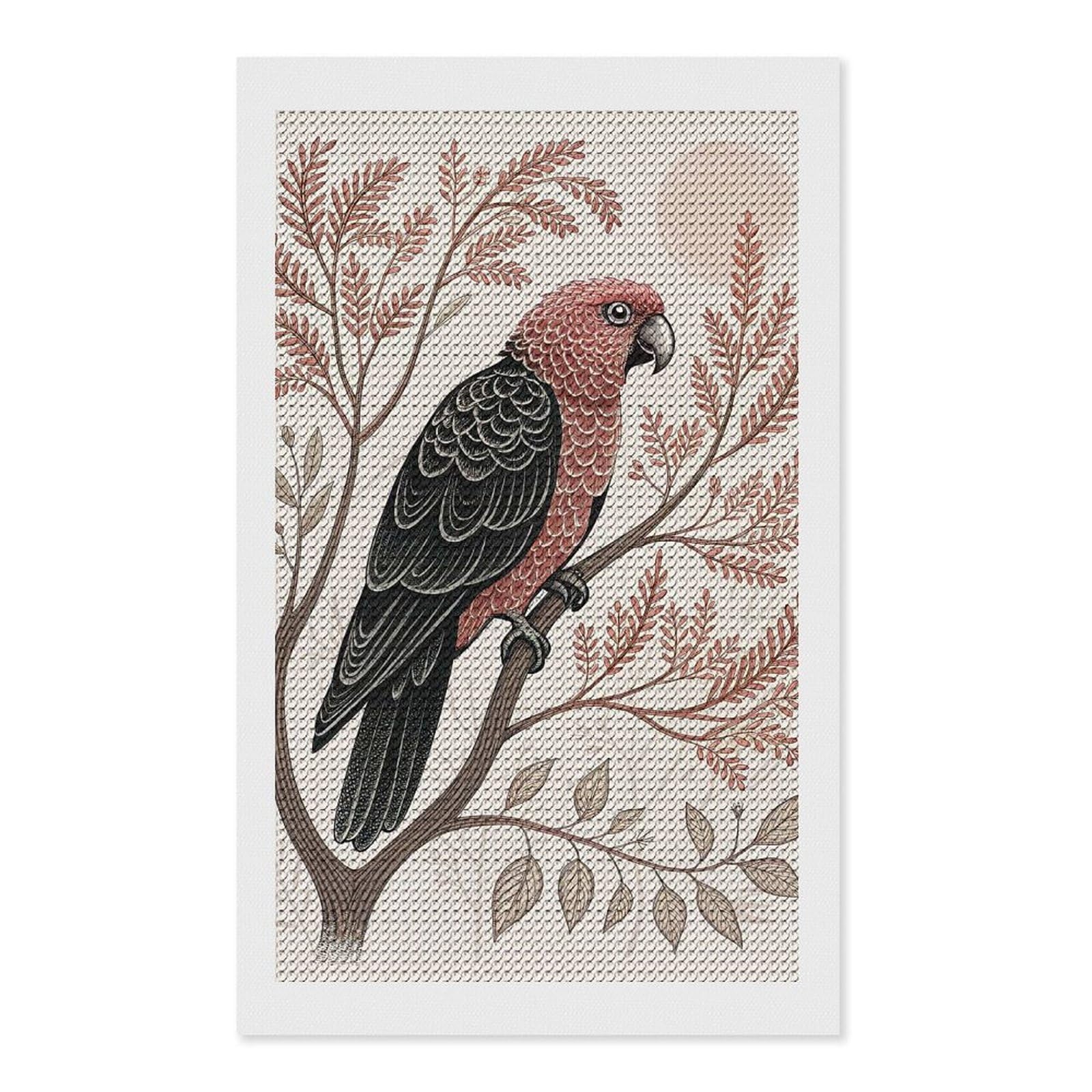 Junmoney Galah Parrot on A Branch Crystal Diamond Art Kit 12"x20", Modern Decor, Boho Decor, Wall Art Gift, Decorative Artwork, Creative Hobby