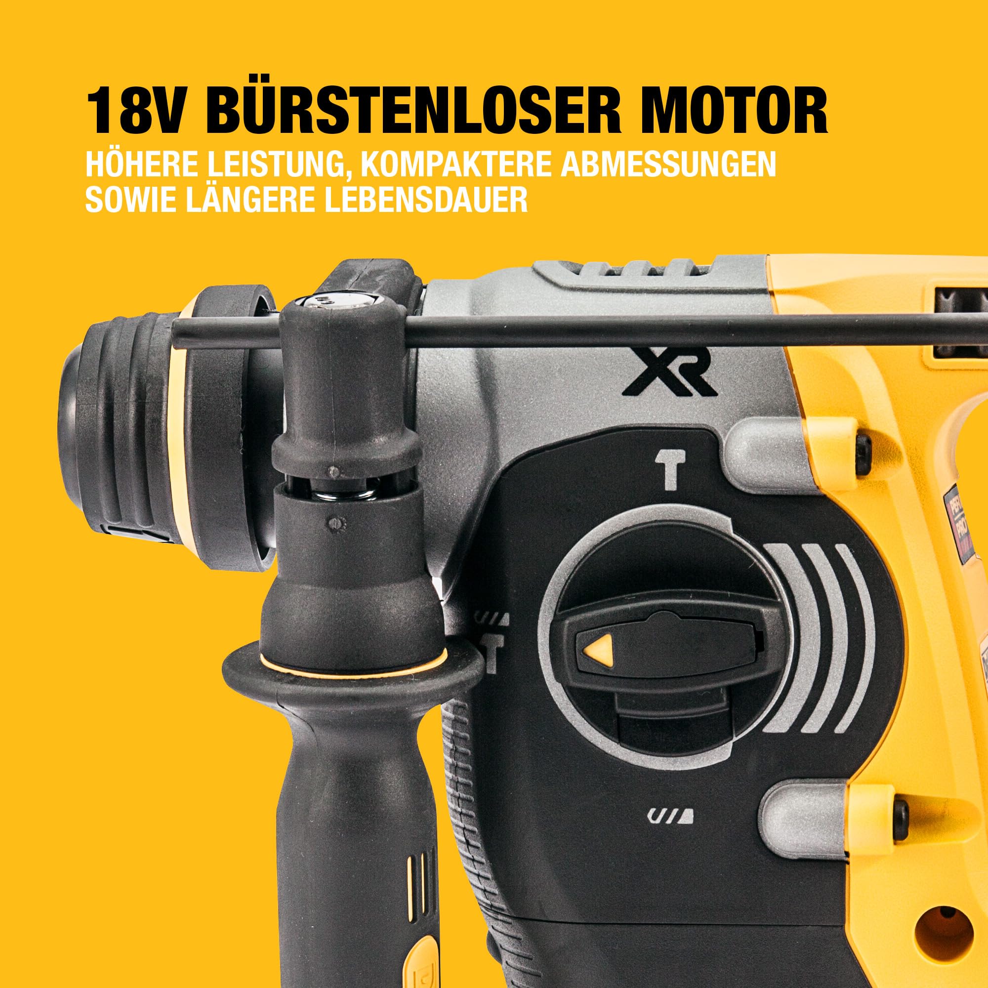 DEWALT SDS-plus XR Akku-Kombihammer/Schlagbohrmaschine (18V, bürstenlos, 24mm, ideal für Bohranker/Befestigungslöcher, Vibrationsreduzierung, ohne Akku & Ladegerät) DCH273N-XJ