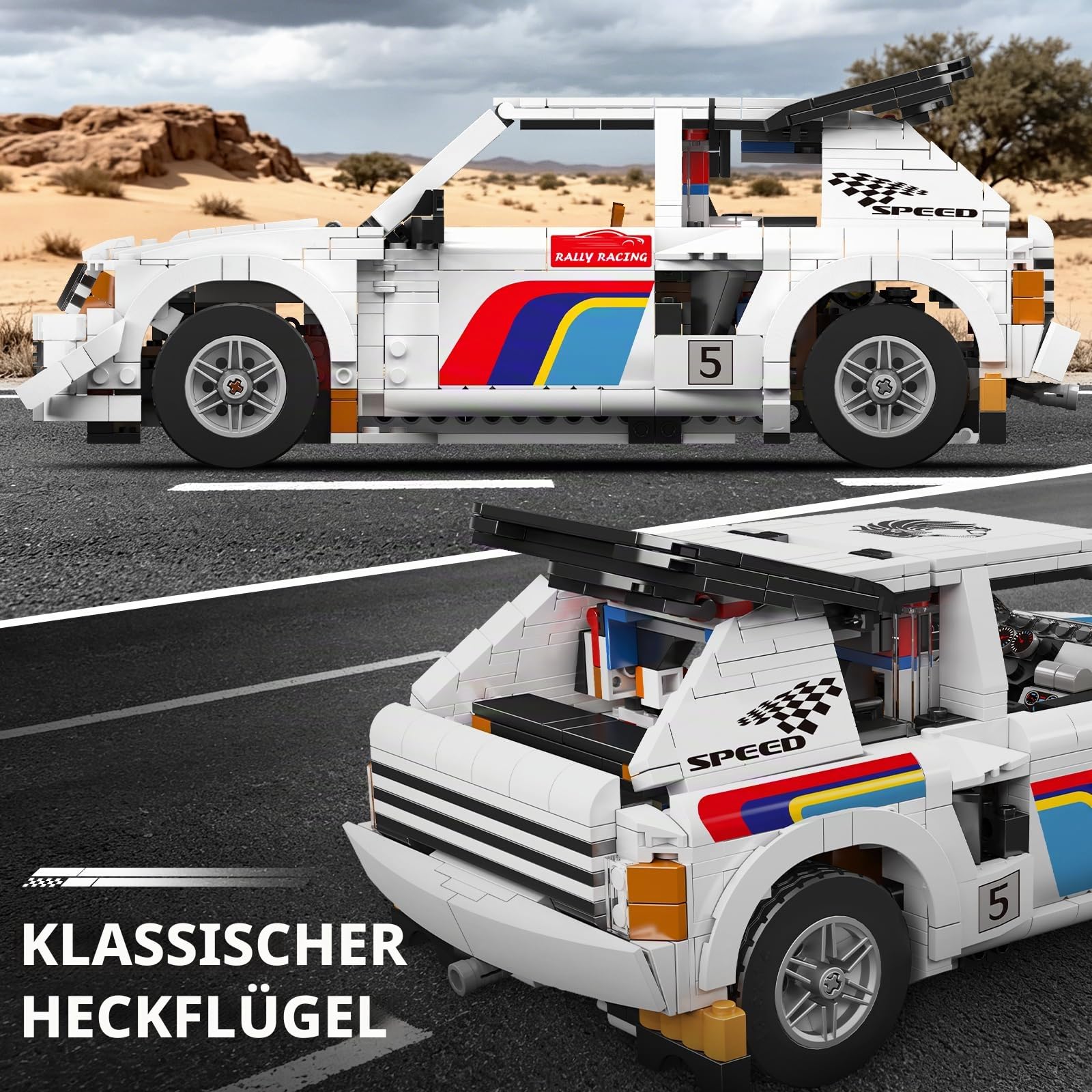 Mould King 10272 Technik Technik Sportwagen Bausatz, 1:14 Rallye Auto