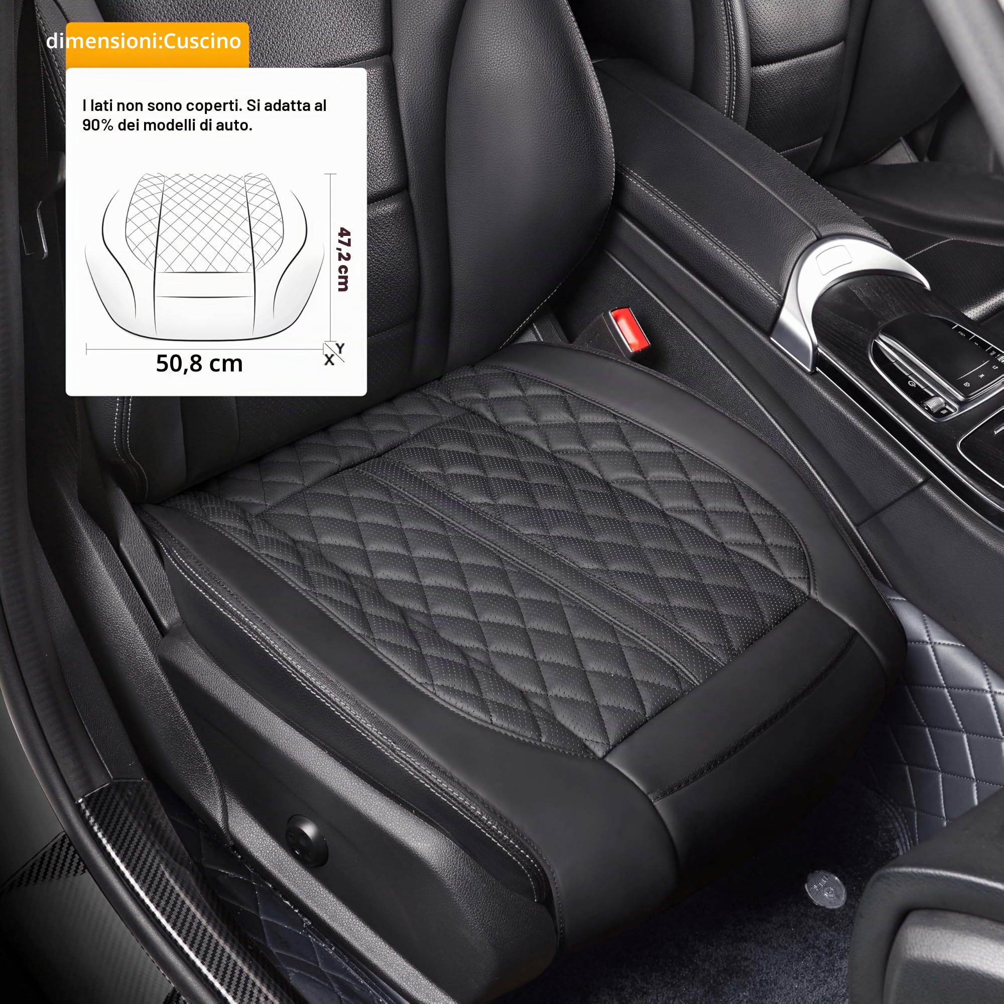 coprisedili auto universale anteriore Pelle Mucca Genuina,cuscino sedile auto guidatore,copriseggiolino cuscini,É adatto per la maggior parte dei veicoli dalla categoria A in su(nero,1pc)