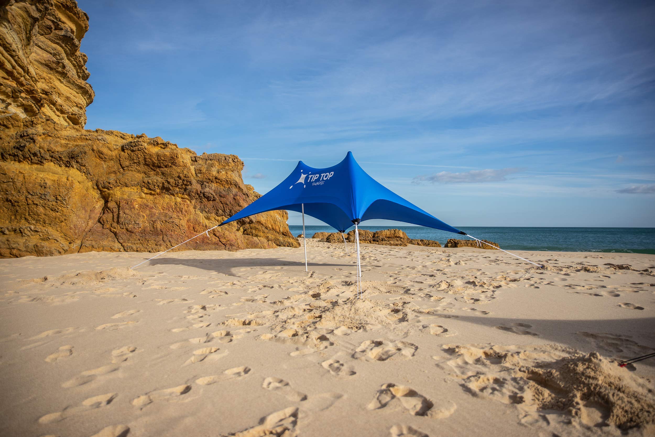 Tente de plage familiale légère avec ancre de fixation et protection solaire