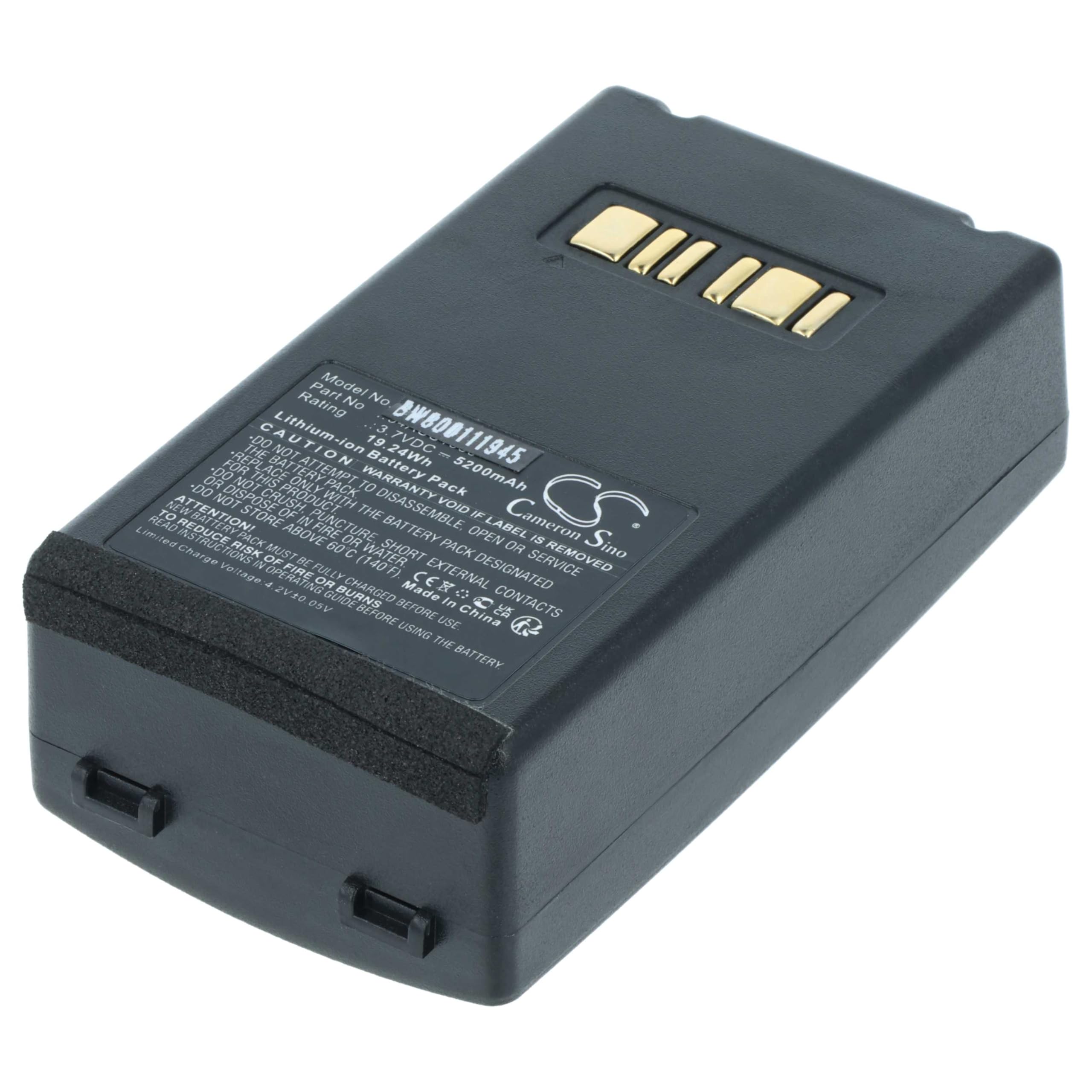 Bateria vhbw compatibile Datalogic Falcon X3 Plus X4, 5200mAh 3,7V Li-Ion per lettore codici a barre POS